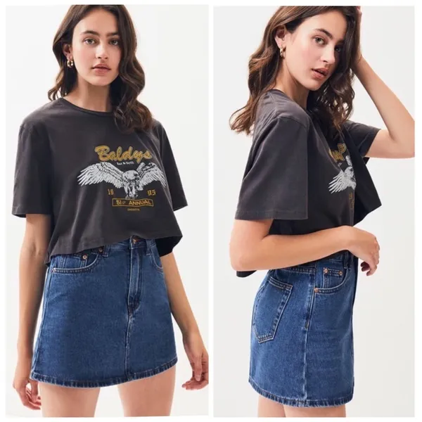 Moussy Denim‎ Mini Skirt Women's Size 2 Blue Japanese Denim - Image 7