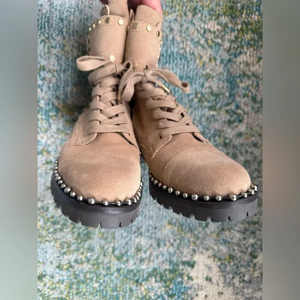 NWOT Sam Edelman Jennifer suede stud moto booties, size 6M - Image 16