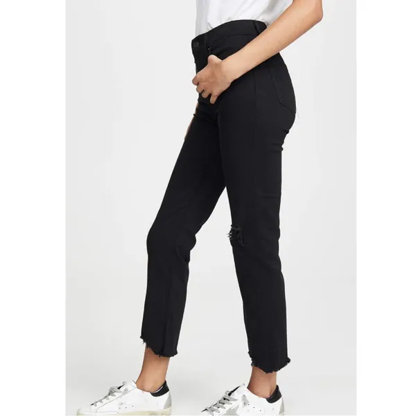 $98 Levi's Women's Premium 724 High Rise Straight Crop Jeans - Size 28 - Black - Image 3