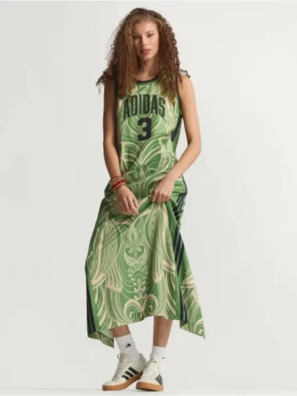 FARM Rio Green and Cream Maxi Dress M - Image 3