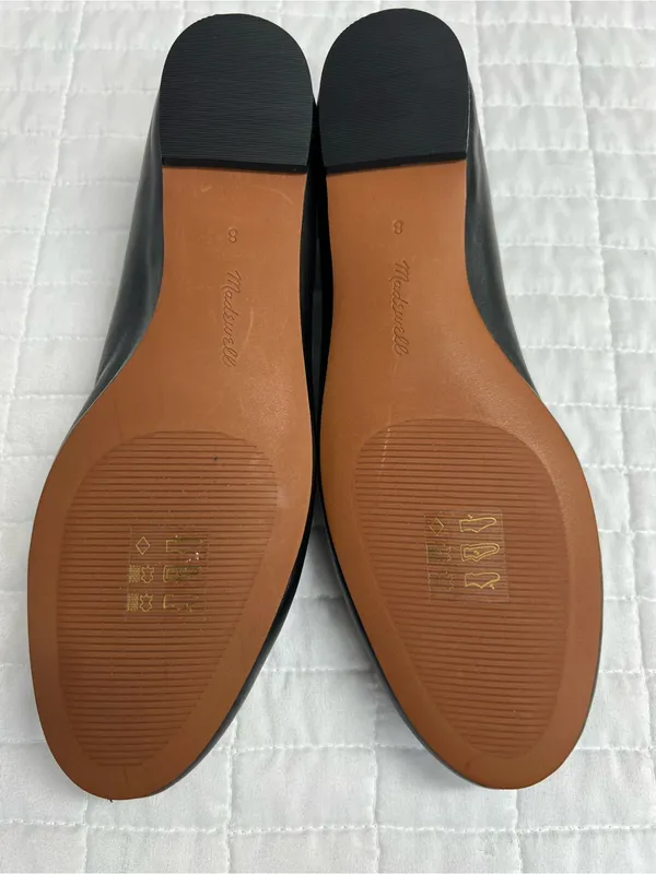 Madewell The Hester Flat in True Black Size 8 - Image 10