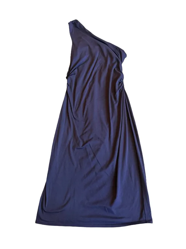 Victoria's Secret Bra Tops One-Shoulder Purple Dress Stretchy Built-In Bra Large - Image 2