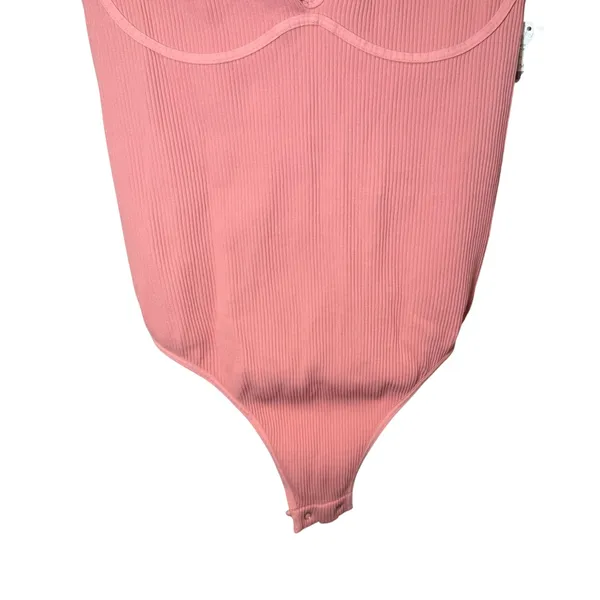 Free People NWT Meg Ribbed Bodysuit Pink Brandied Apricot Size‎ S/M - Image 4