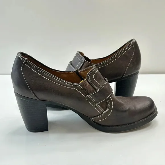 Natural Soul by Naturalizer CARLO Heeled‎ Loafer 8.5M Brown Slip On Academia - Image 11