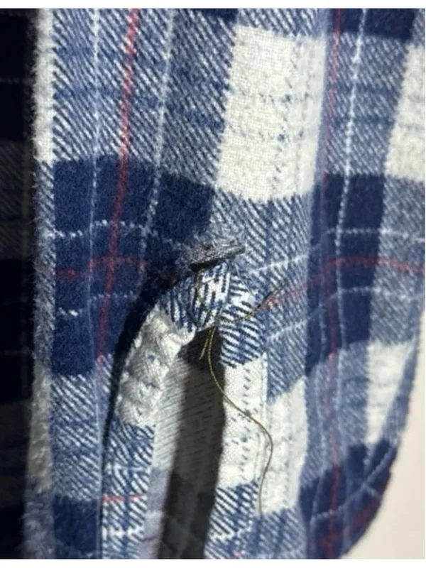 Coleman Flannel Casual Button Down Shirt Size L Blue White Plaid - Image 4