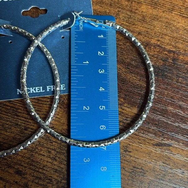 Silver Hoop Earrings for Sensitive Ears - Image 4