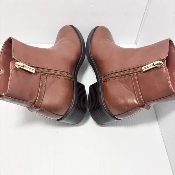 Tommy Hilfiger‎ Womens Imiera Faux Leather Ankle Booties Brown Size 7.5 - Image 3