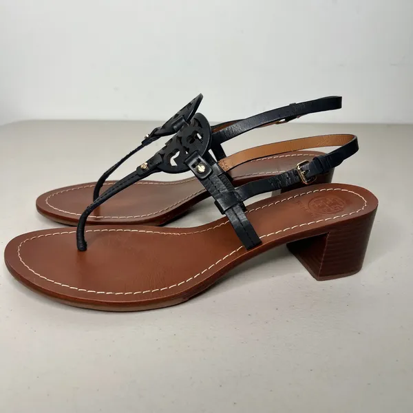 Tory Burch Miller Block Heel Sandals Size 9 - Image 6