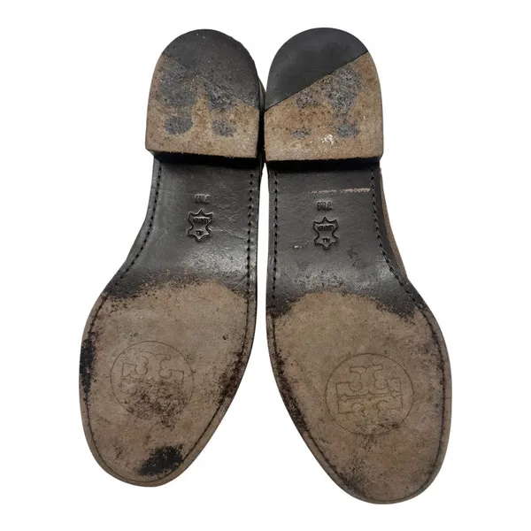 Tory Burch Bronze Gold Shimmer Suede Ankle Boots Size 7 - Image 6