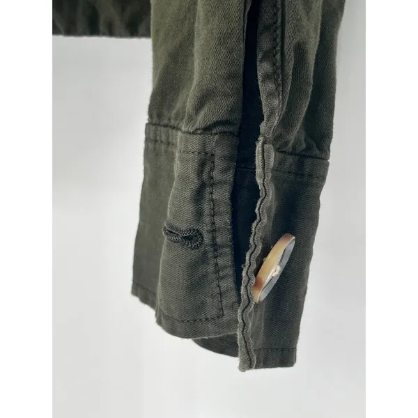 LOFT Utility Jacket Womens XL Olive Green Cotton Linen Cropped Cargo ‎ Military - Image 10