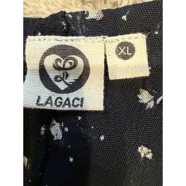 Lagaci Black Floral Frenzy Adjustable Strap Rayon Dress NWT Size XL - Image 5