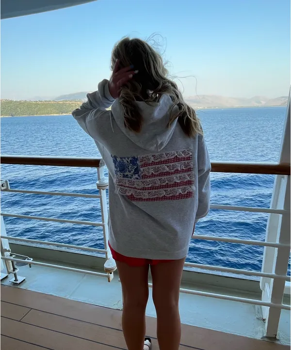 Hanes American Flag Patchwork Hoodie - Image 5