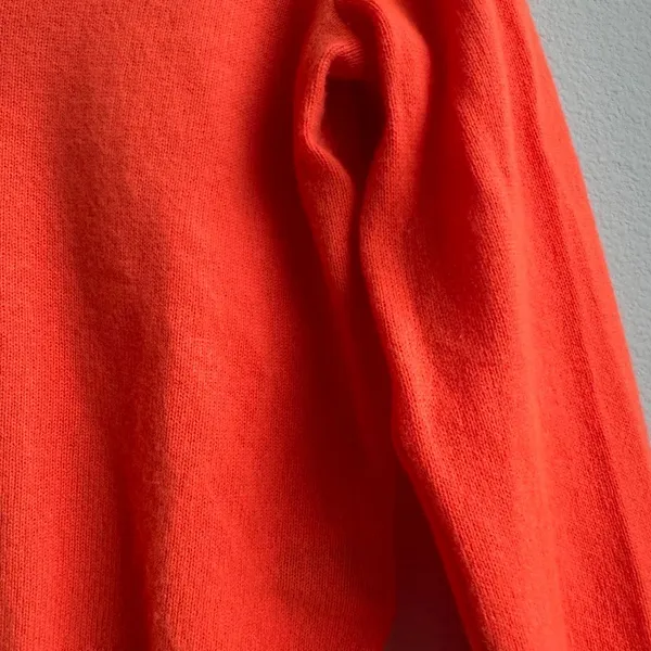 J.Crew 100% Cashmere Shrunken Crewneck Sweater Papaya Orange Pullover Size Small - Image 6