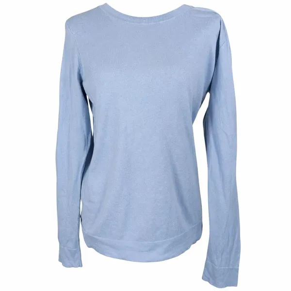 J.Crew Teddie Sweater Womens Medium Blue Lightweight Crew Neck Long Sleeve Knit - Image 3