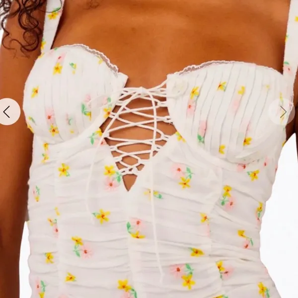 For Love & Lemons Celia Mini Dress Embroidered Floral Mini Dress NWT Girly - Image 8