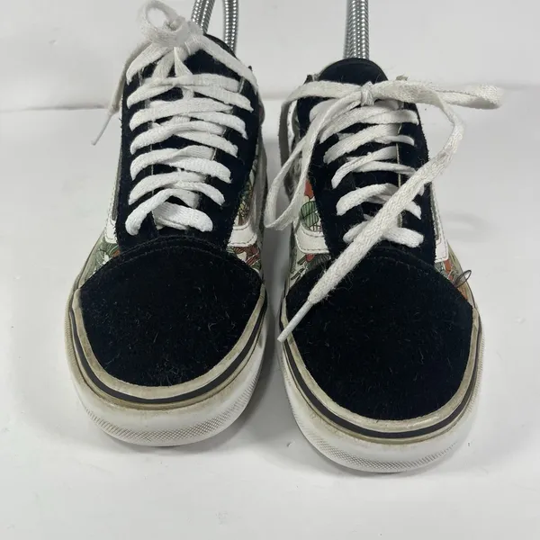 Vans Old Skool Floral Tropical Black Suede Canvas Sneakers Women's 5 / Men's 3.5 - Image 3