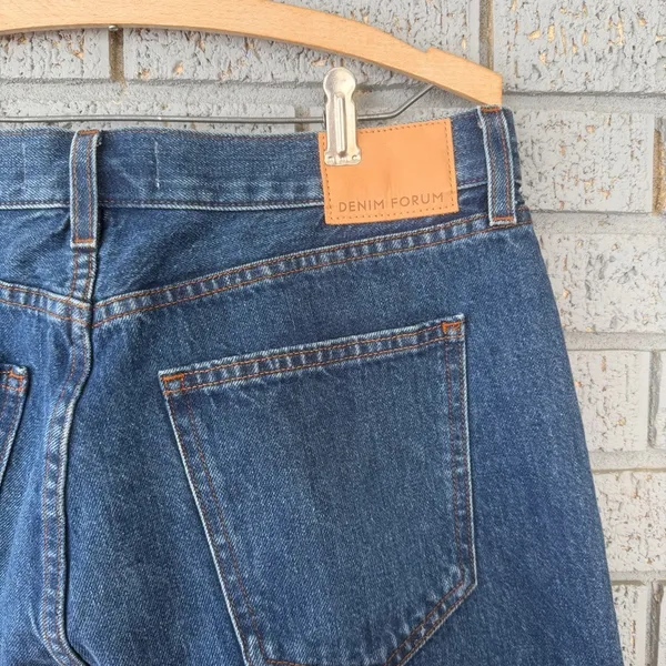 ARITZIA DENIM FORUM Farrah Hi Rise Wide Leg Jeans Womens 32 Blue Dark Wash Pants - Image 11