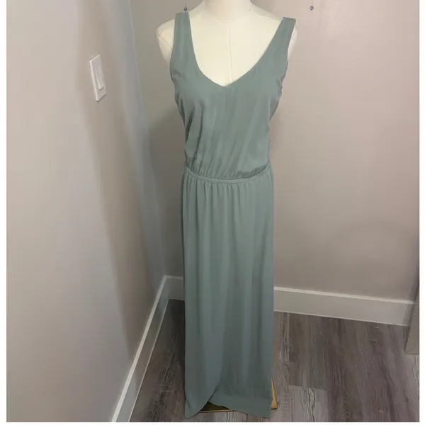 Show Me Your Mumu Kendall Maxi Dress Sage Green V-Back Size Small - Image 2