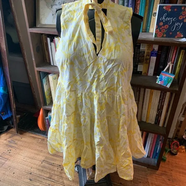 Lisa Marie Fernandez for Target L layered flowy yellow dress - Image 2