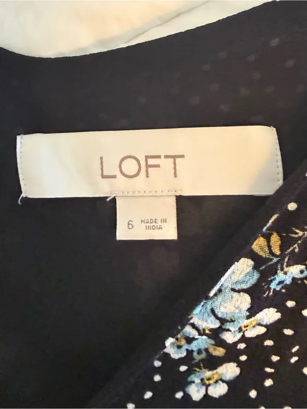 LOFT 3/4 Sleeve Floral Wrap Romper - Image 4