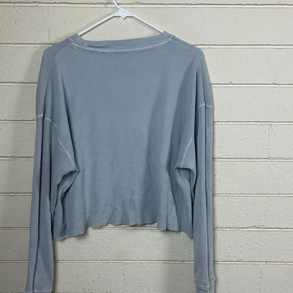 Brandy Melville Blue Thermal Top one size - Image 7