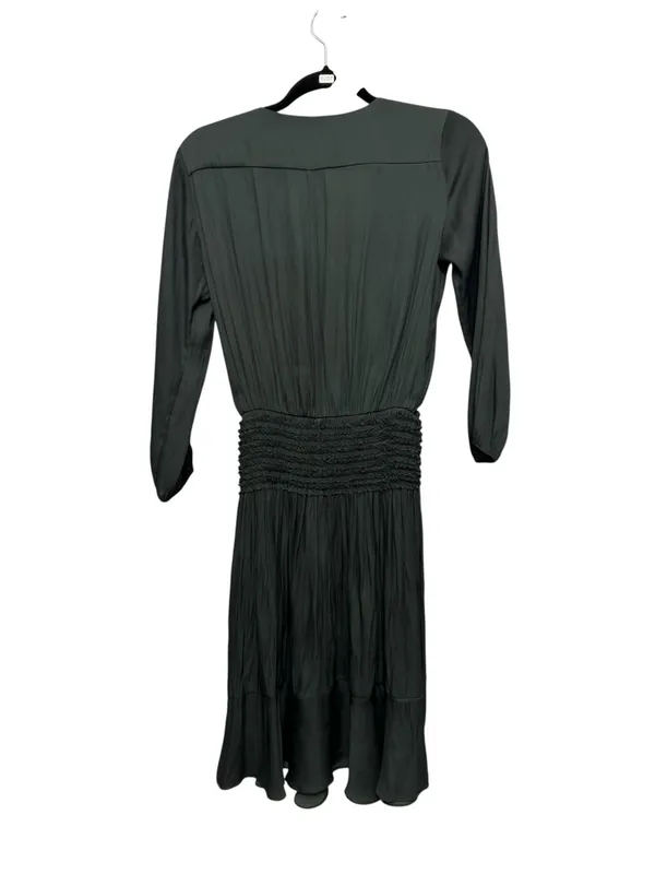 Elegant Green Ruched Waist Maxi Midi Dress – Boho Chic - Image 3