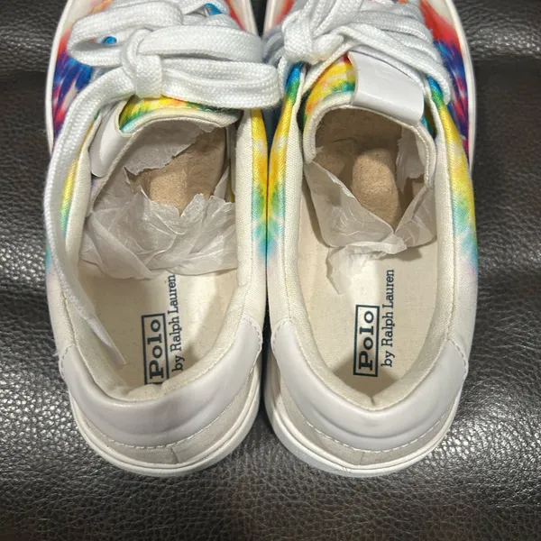 Polo by Ralph Lauren white and Ty dye women’s size 7.5 pre owned - Image 2