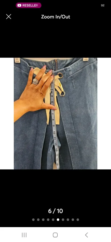 Brittany Hubble Women's High-Waist Wide-Leg Split Hem Jeans with Front Size 10 - Image 6
