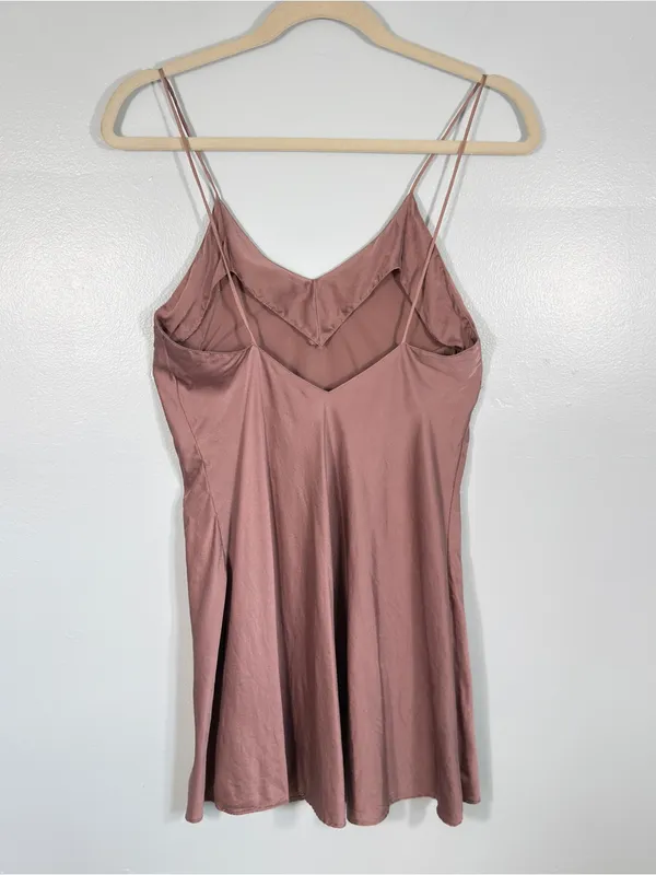 Vintage Victoria’s Secret Gold Label Bias Cut Satin Slip Dress Dusty Rose XS - S - Image 3