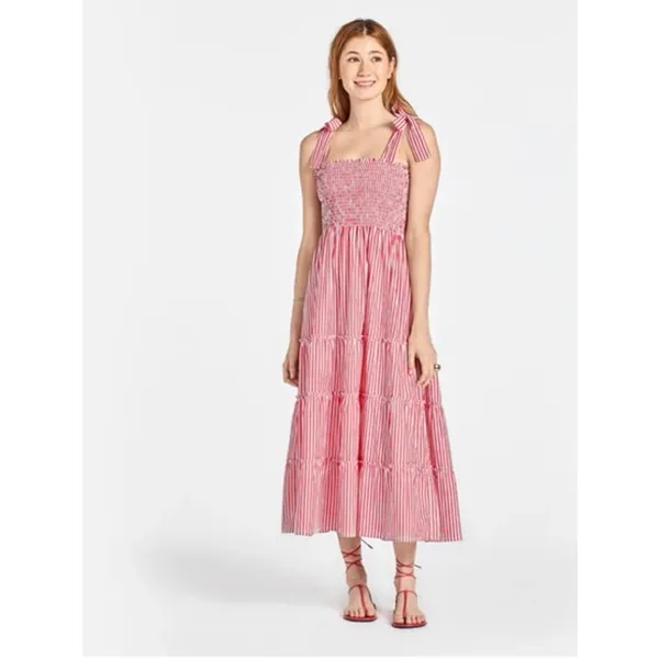 Maxwell Geraldine Brooke Red Gingham Midi Dress Sz S Cottagecore Cotton - Image 2