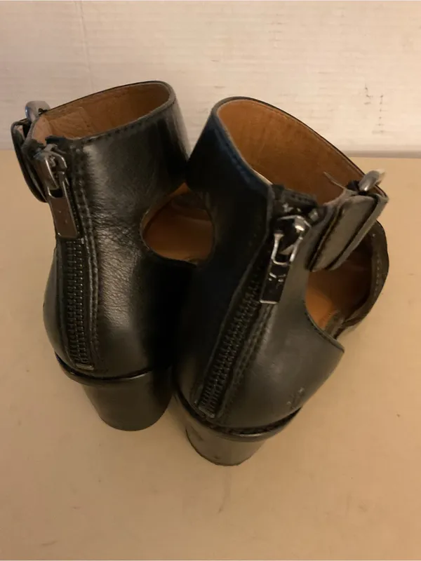Frye Black Suede & Leather Ankle-Strap Block Heel Brielle Sandals US 8 - Image 2