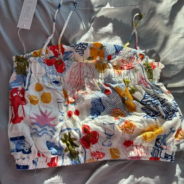 Anthropologie Summer Sticker Print Top - Image 4