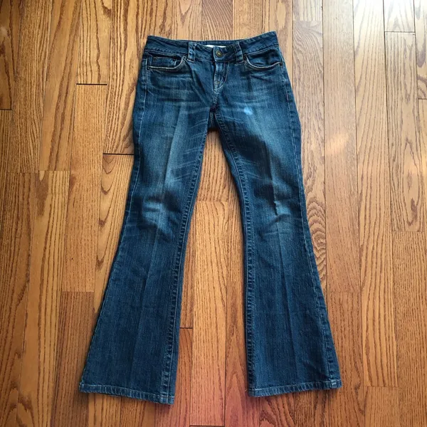 Calvin Klein Rare Classic Ultra Low Flare Y2K Dark Blue Jeans Women’s Size 25 - Image 9