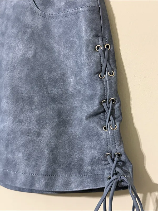 Princess Polly size 8 Ceejay faux leather mini skirt slate new with tags - Image 7
