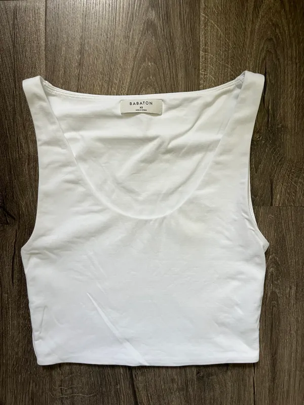 Aritzia White Cropped Tank - Image 3