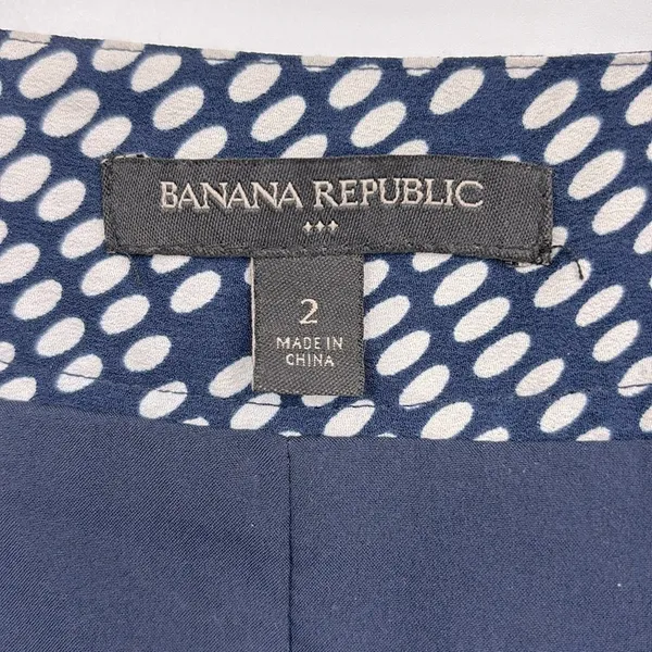 Banana Republic Factory Handkerchief Skirt Blue & White Polka Dot Women’s Size 2 - Image 4