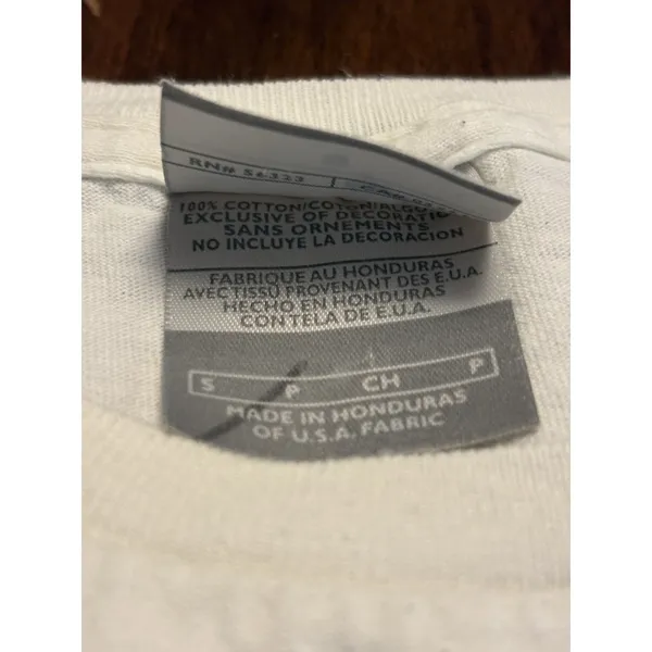 Nike Mens/Womens White T-Shirt Small Red Mini Swoosh Embroidered Classic Tee Y2K - Image 5