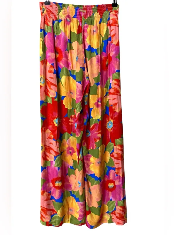 BILLABONG Wide-Leg Open Side Floral Print Pants - Image 2