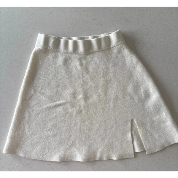 Altar’d State Ivory Sweater Knit Mini Skirt Women’s XS Soft Pull On Preppy - Image 2