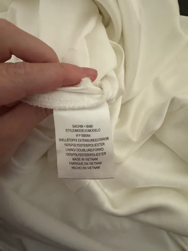 Sachin & Babi Aubrey Strapless Dress White Satin - Image 6