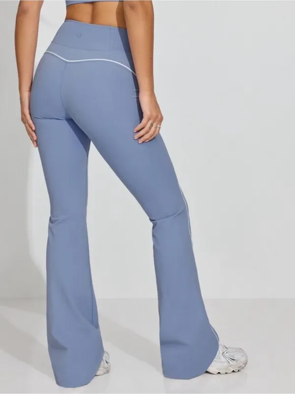 Garage Baby Blue Flare Leggings With Piping - Image 2