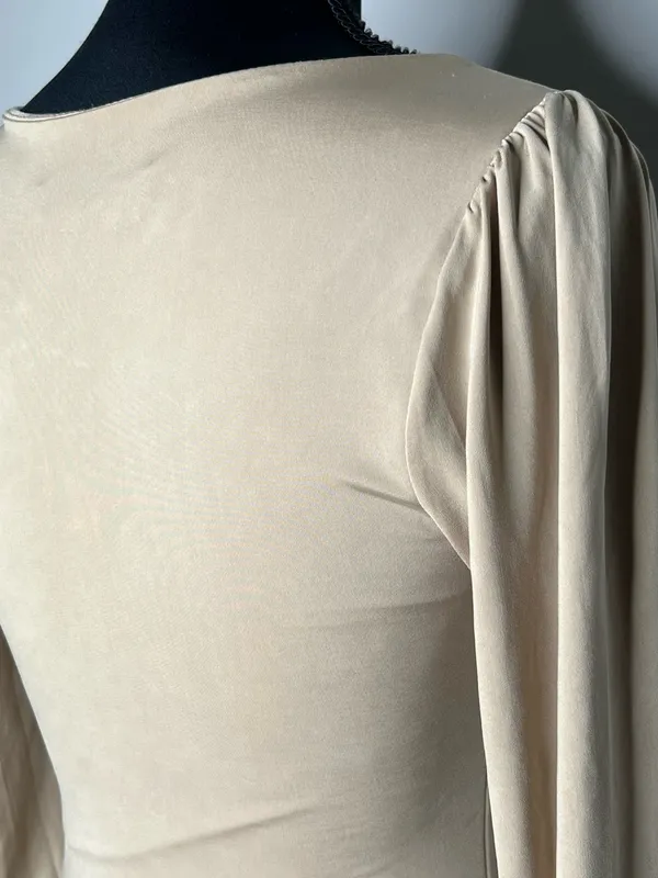 Gaze Cream Long Sleeve Bodycon Dress - Image 5