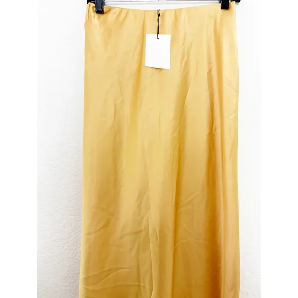 NWT Zara Yellow Marigold Satin Midi Skirt Size Small Pullon Bias Cut 8160/399 - Image 8