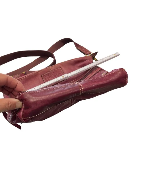 Fossil VTG wms red gold ware leather crossbody shoulder handbag SKU 10-050 - Image 4