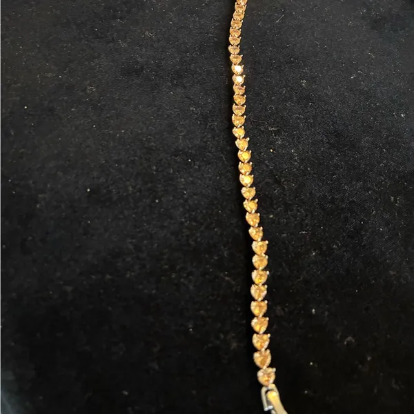 Pink Stone Heart tennis bracelet 7.5” - Image 3