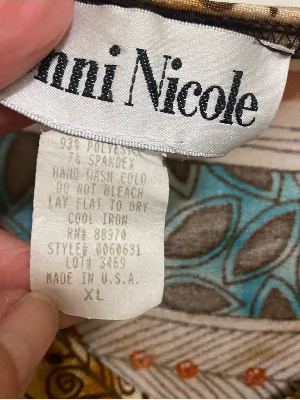 Ronni Nicole Vintage USA Womens Tank Top XL 46” Aztec Southwest Tribal Cowl Neck - Image 3