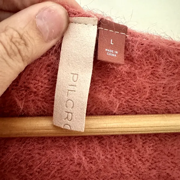 Pilcro Cropped Eyelash Sweater Sz L - Image 2