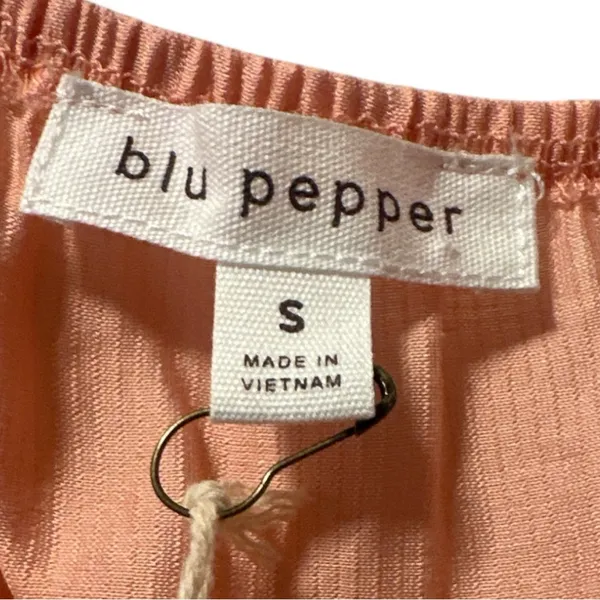 Blu Pepper Peach Tiered Ruffle Sleeve Dress Women’s Size S – Boho Summer Casual - Image 4
