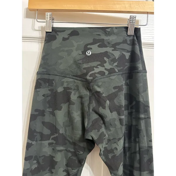 Lululemon Align Pant *Full Length 28" Incognito Camo‎ Multi Gator Green size 4 - Image 3