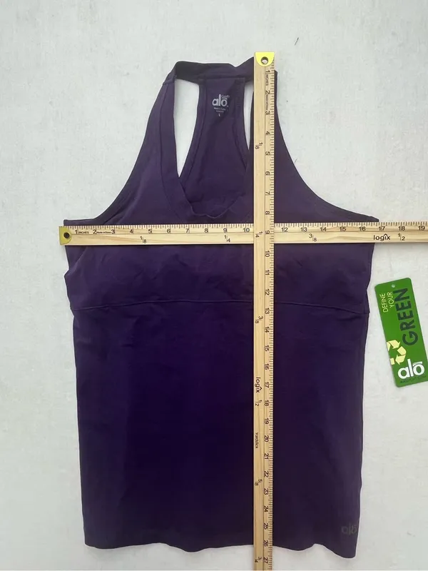 Alo Yoga Relax Tank Top Deep Purple Bamboo Athletic Workout Racerback NWT Large - Image 9